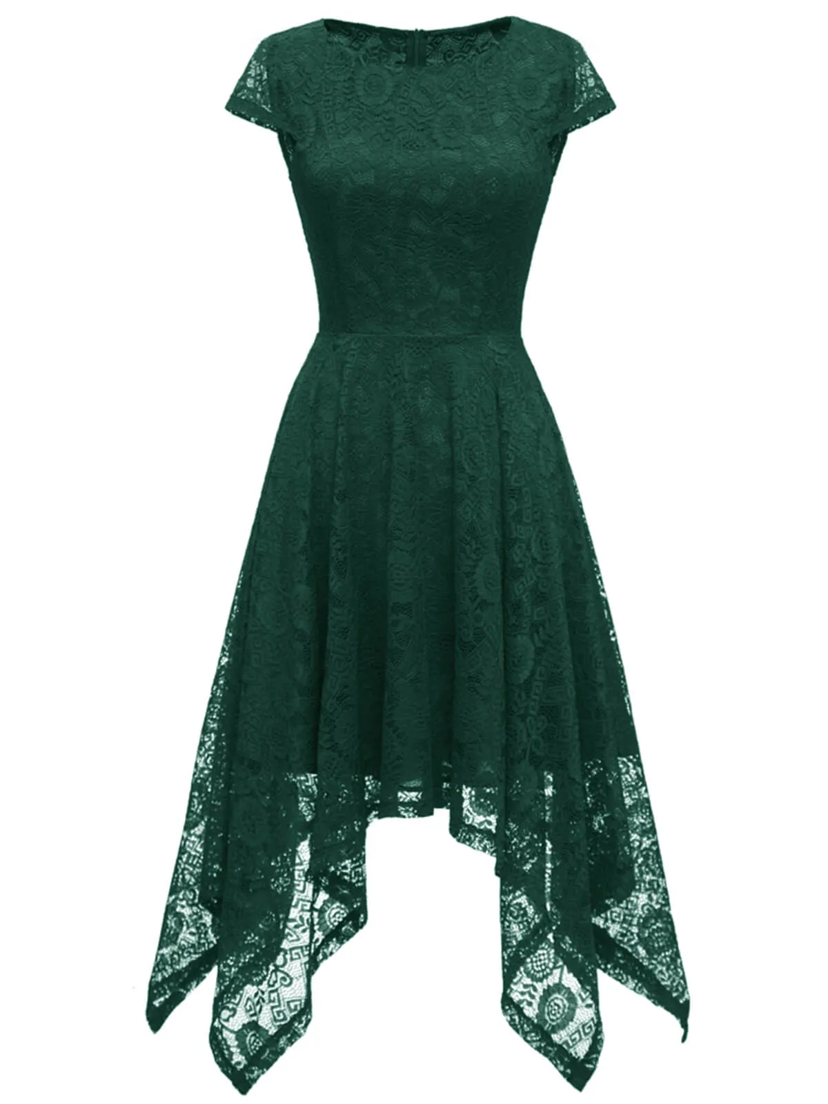 1940s Solid Irregular Hem Dress