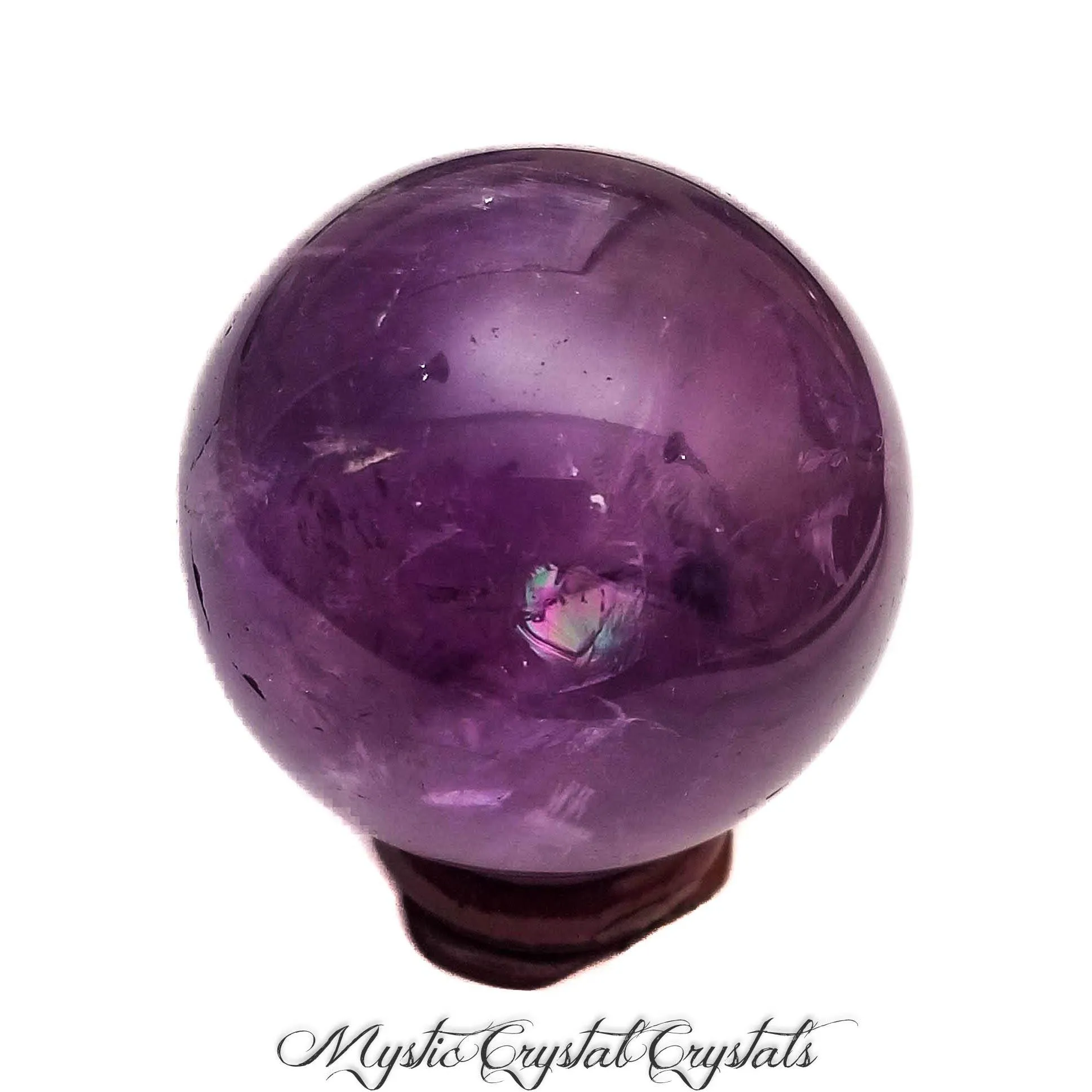 44mm Amethyst Sphere with Rainbows #2