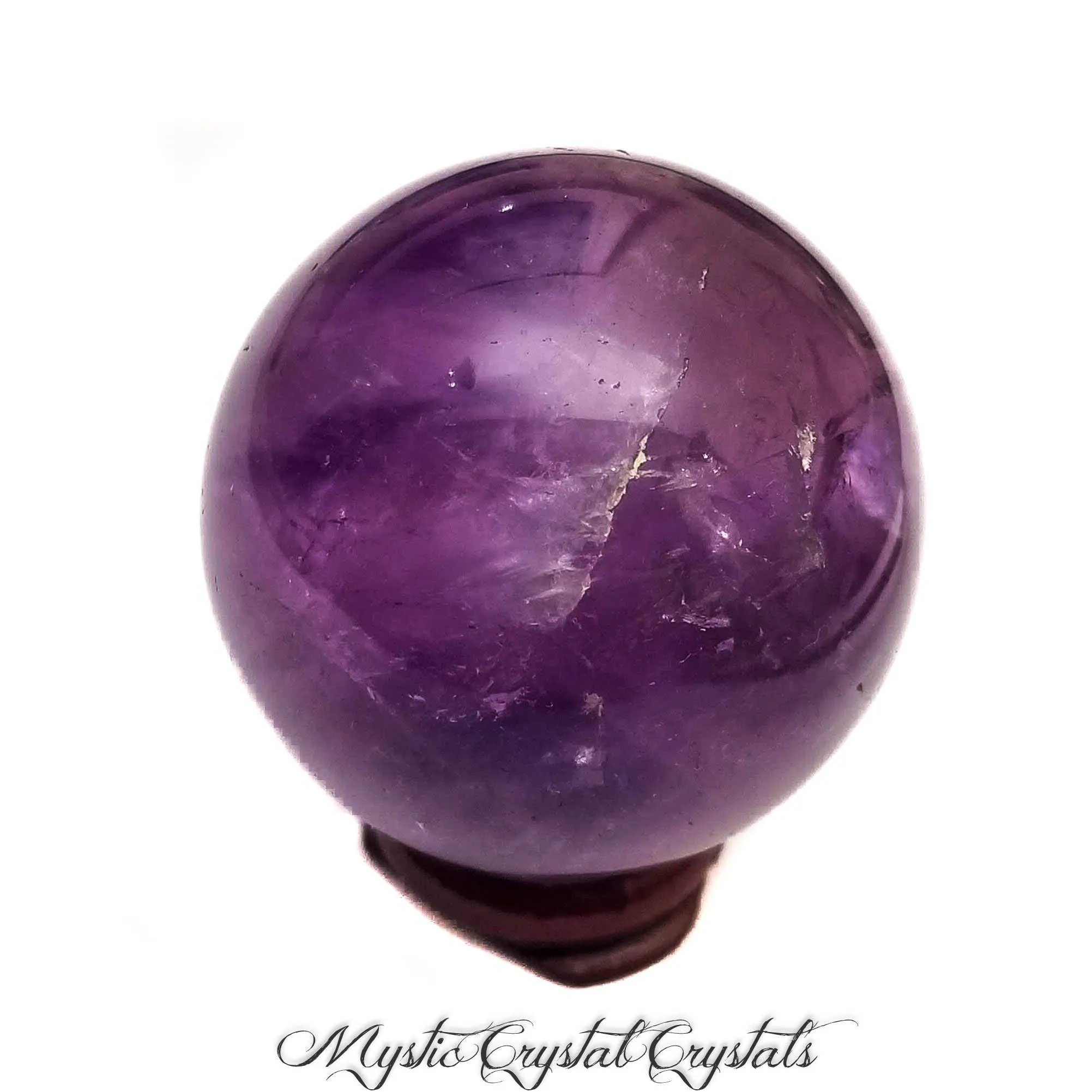 44mm Amethyst Sphere with Rainbows #2