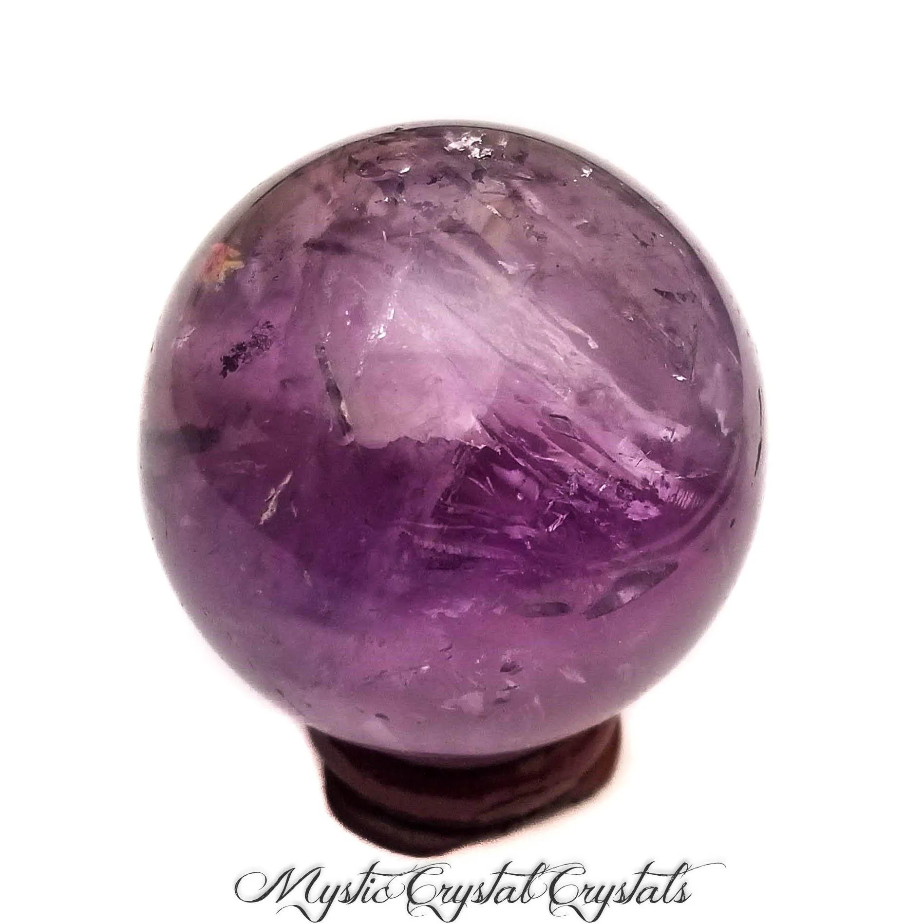 44mm Amethyst Sphere with Rainbows