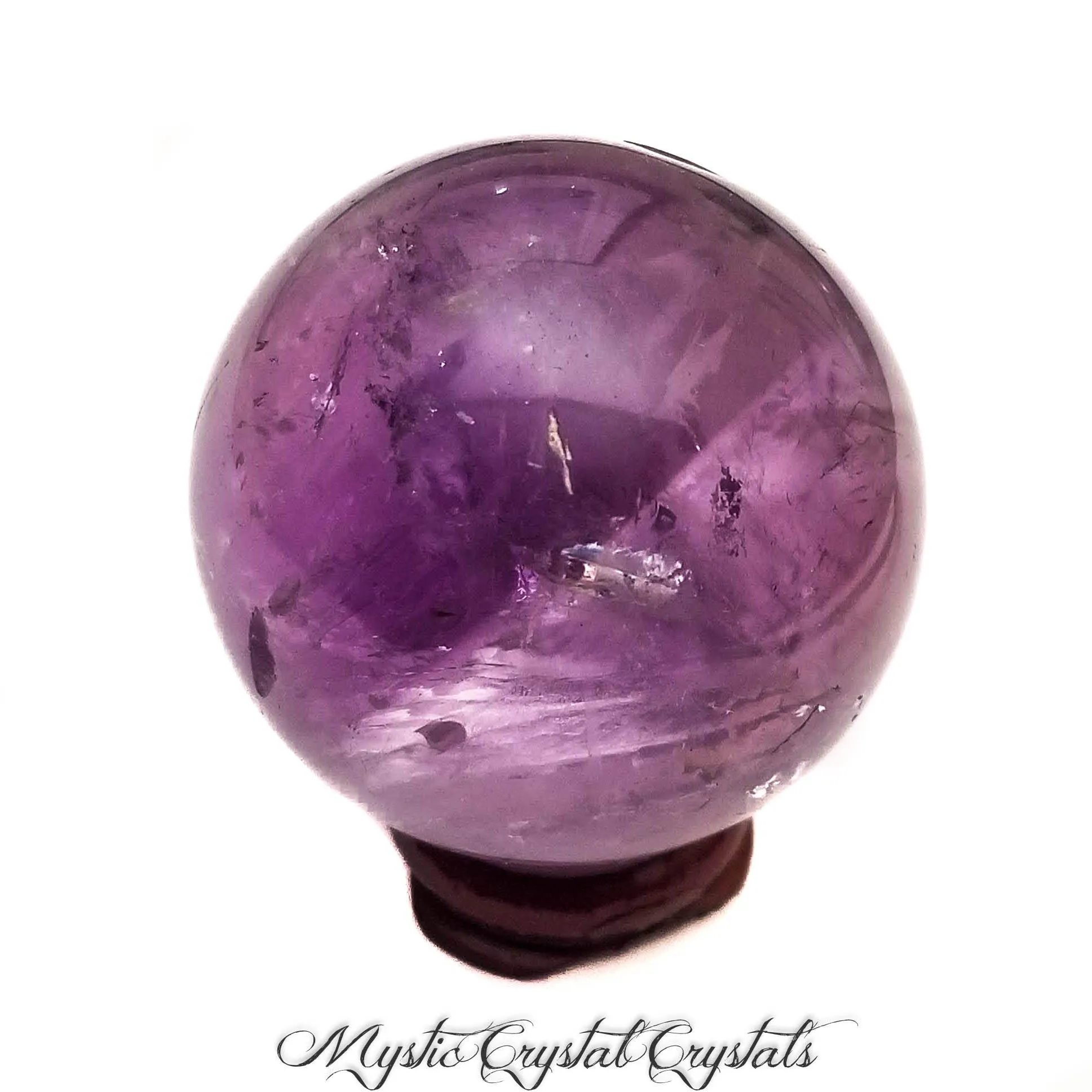 44mm Amethyst Sphere with Rainbows