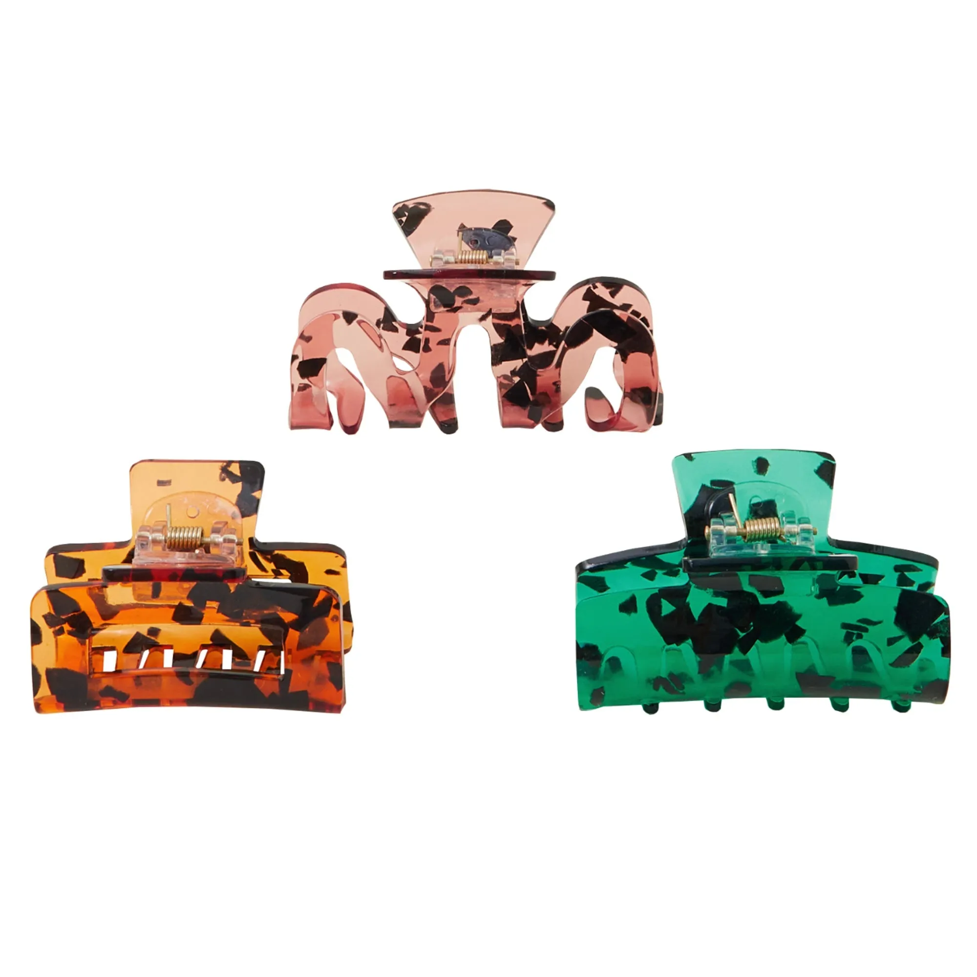 Accessorize London Women's Multi Tort Claw Clips 3-Pack