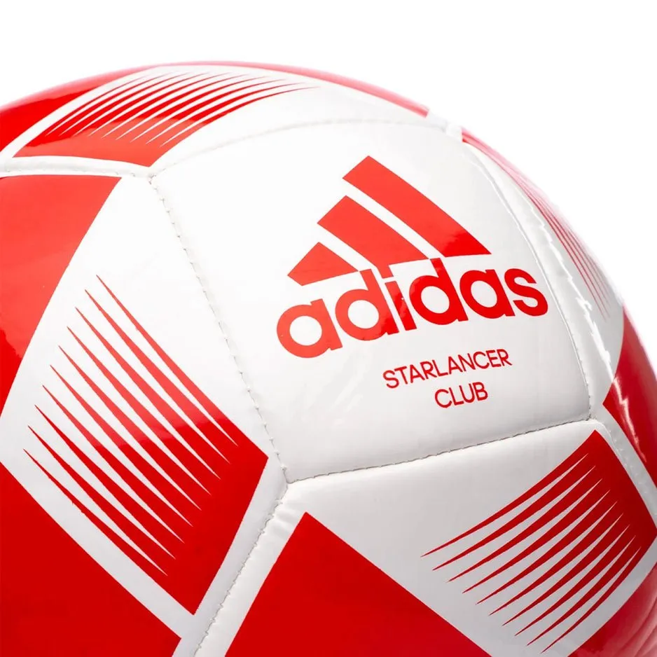 ADIDAS STARLANCER CLUB FOOTBALL WHITE/RED SOCCER BALL