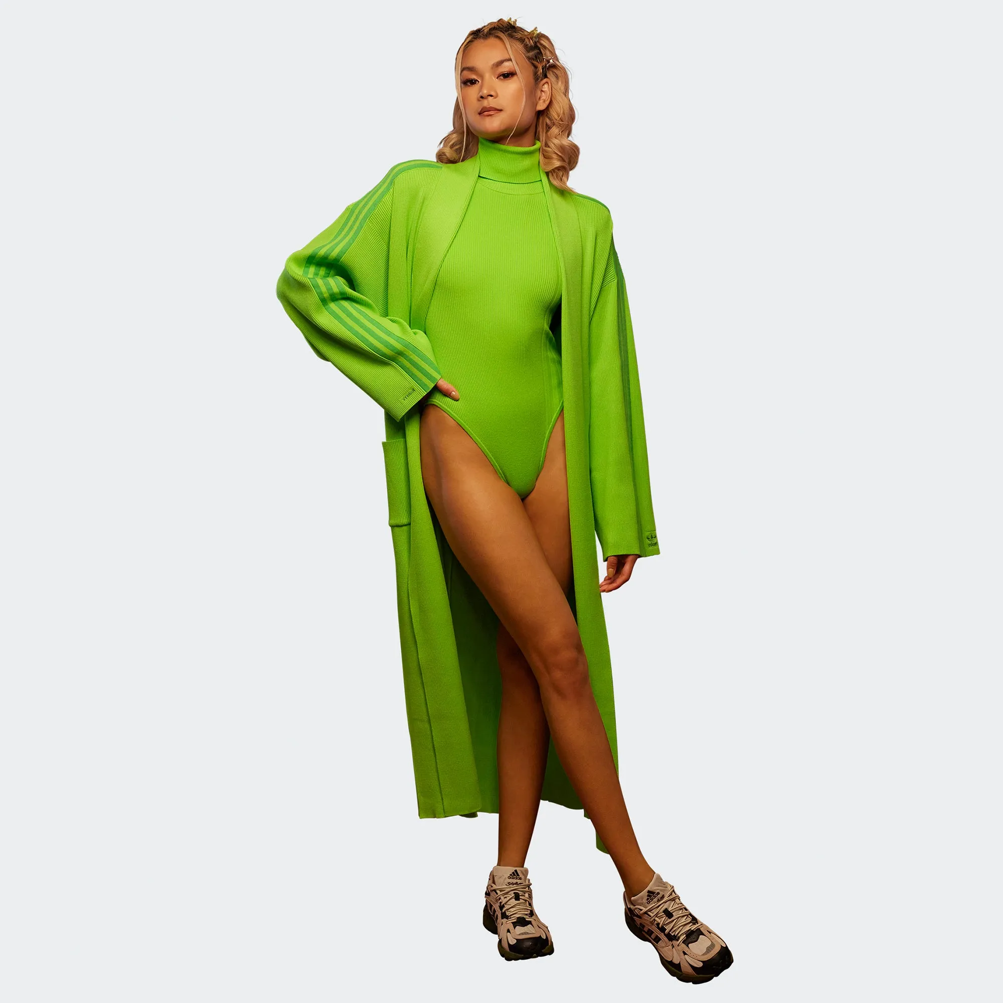 Adidas x Ivy Park Womens Knit Rib Robe 'Solar Slime'