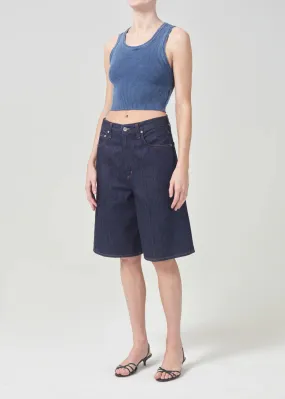 AGOLDE CROPPED POPPY TANK IN INDIGO