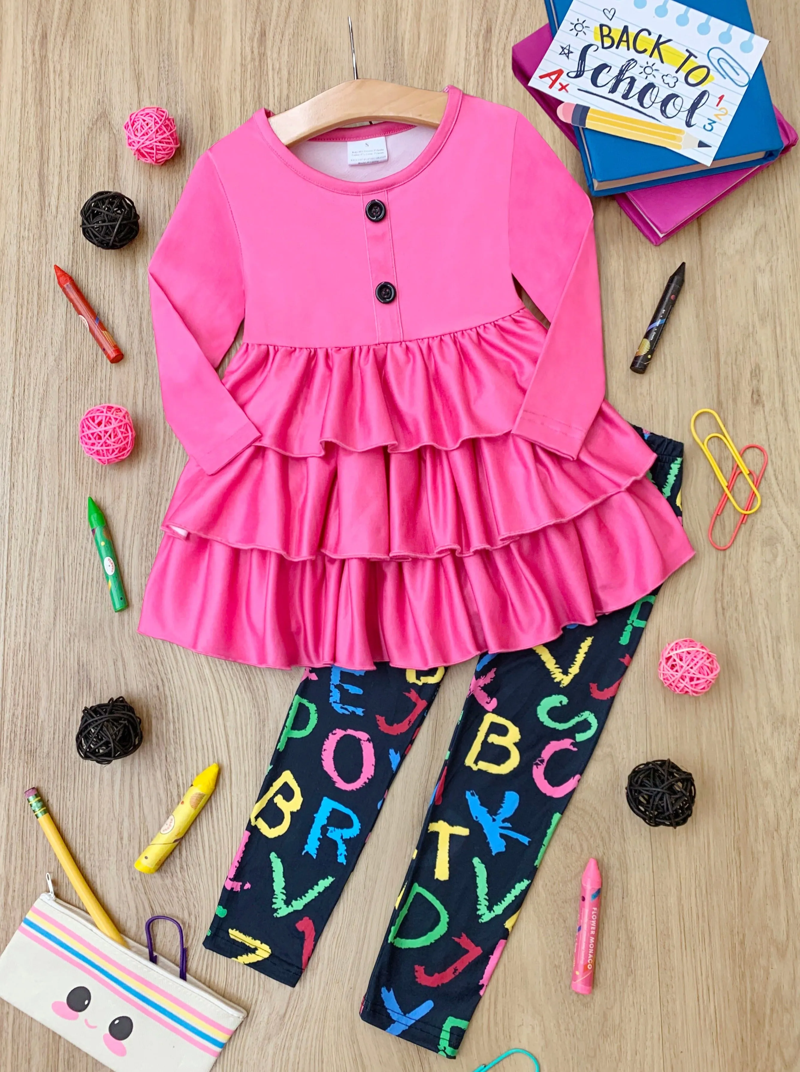 Alphabet Party Tiered Tunic And Legging Set