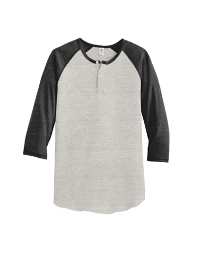 Alternative Apparel Eco-Jersey 3/4-Sleeve Raglan Henley