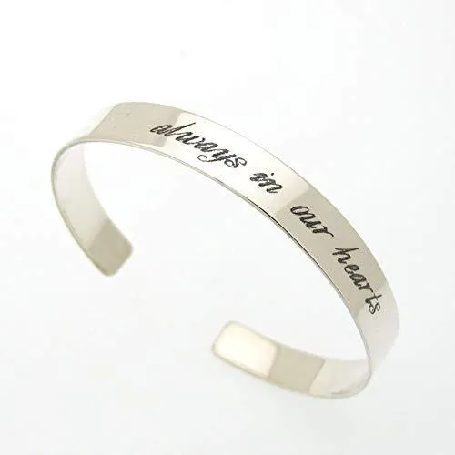 Always in my heart bracelet - Positive Custom Engraved Bracelet