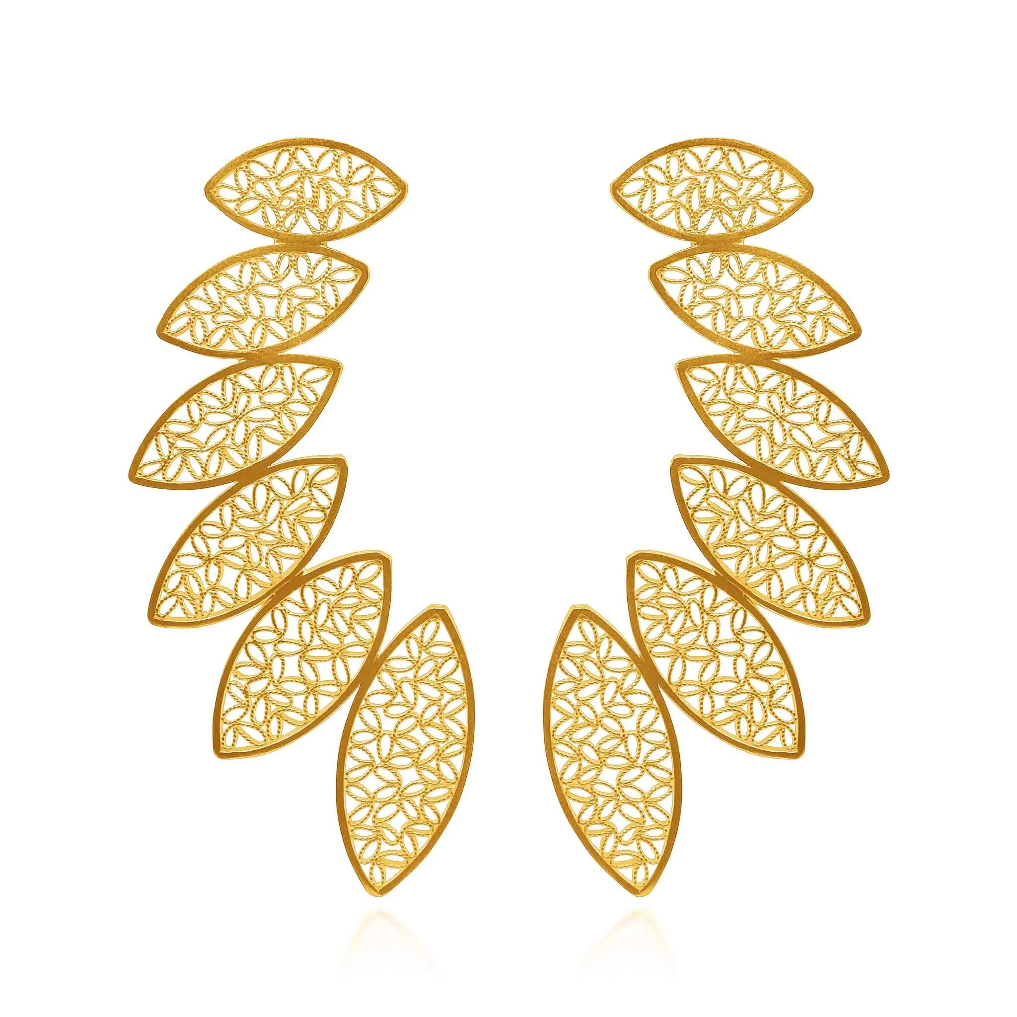 ANGELINA GOLD LARGE EARRINGS FILIGREE