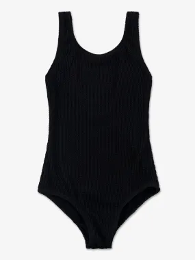 Annie - Black Crinkle One Piece Swimsuit