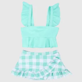 Aqua Checkered Bikini