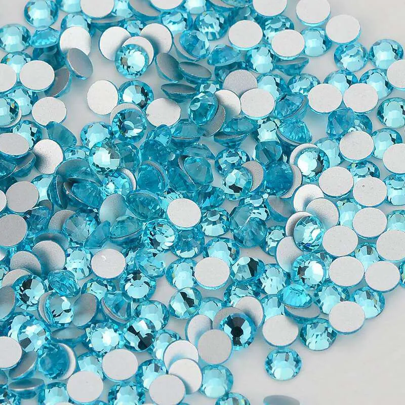 Aqumarine glass rhinestones