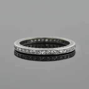 Art Deco Platinum Single Cut Diamond Eternity Band 0.80ctw