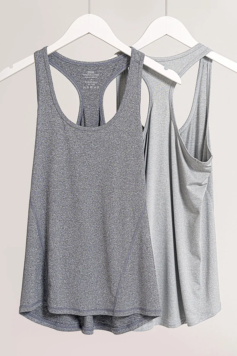 Athletic Melange Racerback tank - DK Gray