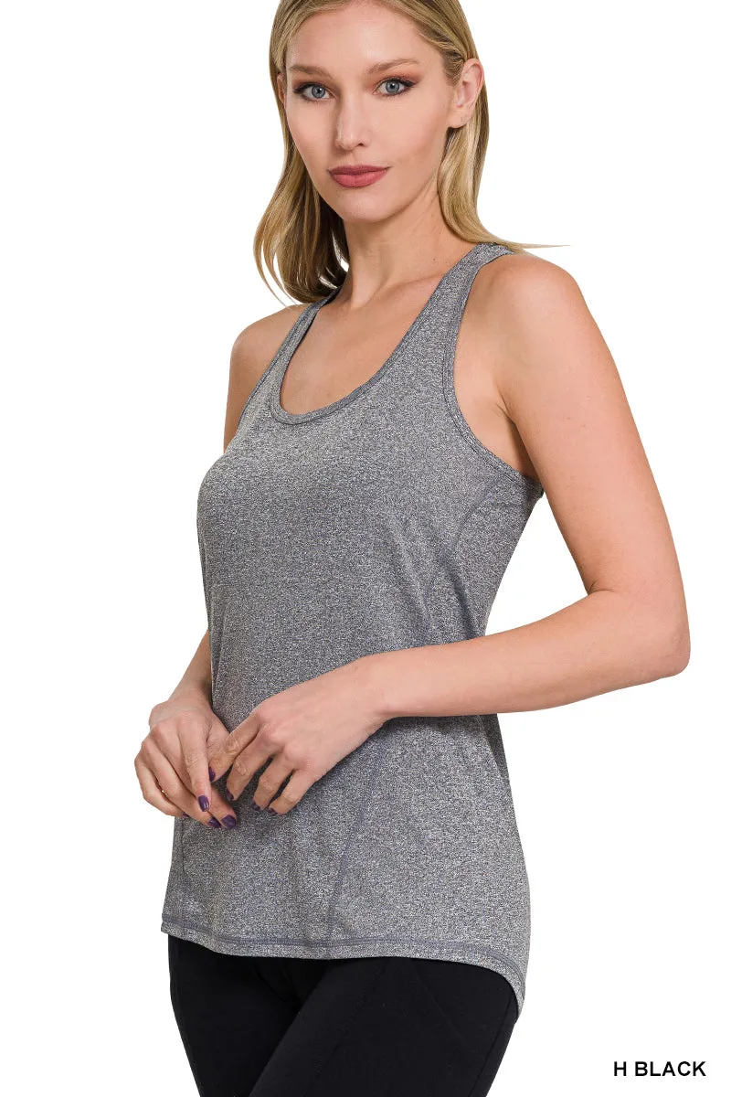 Athletic Melange Racerback tank - DK Gray