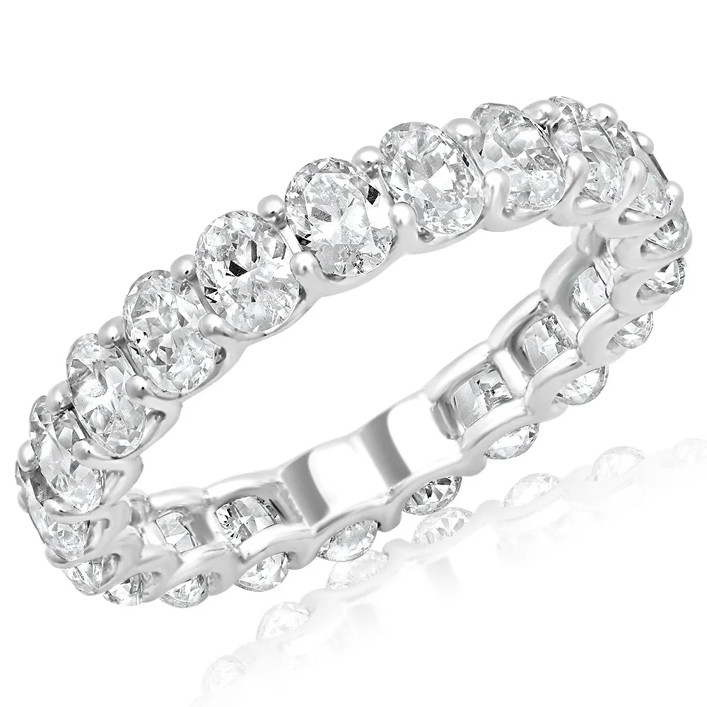 AZALEA 3-4 Carat Oval Cut Diamond Eternity Band in Platinum 20 pointer By Mike Nekta SIZE 4 - 9