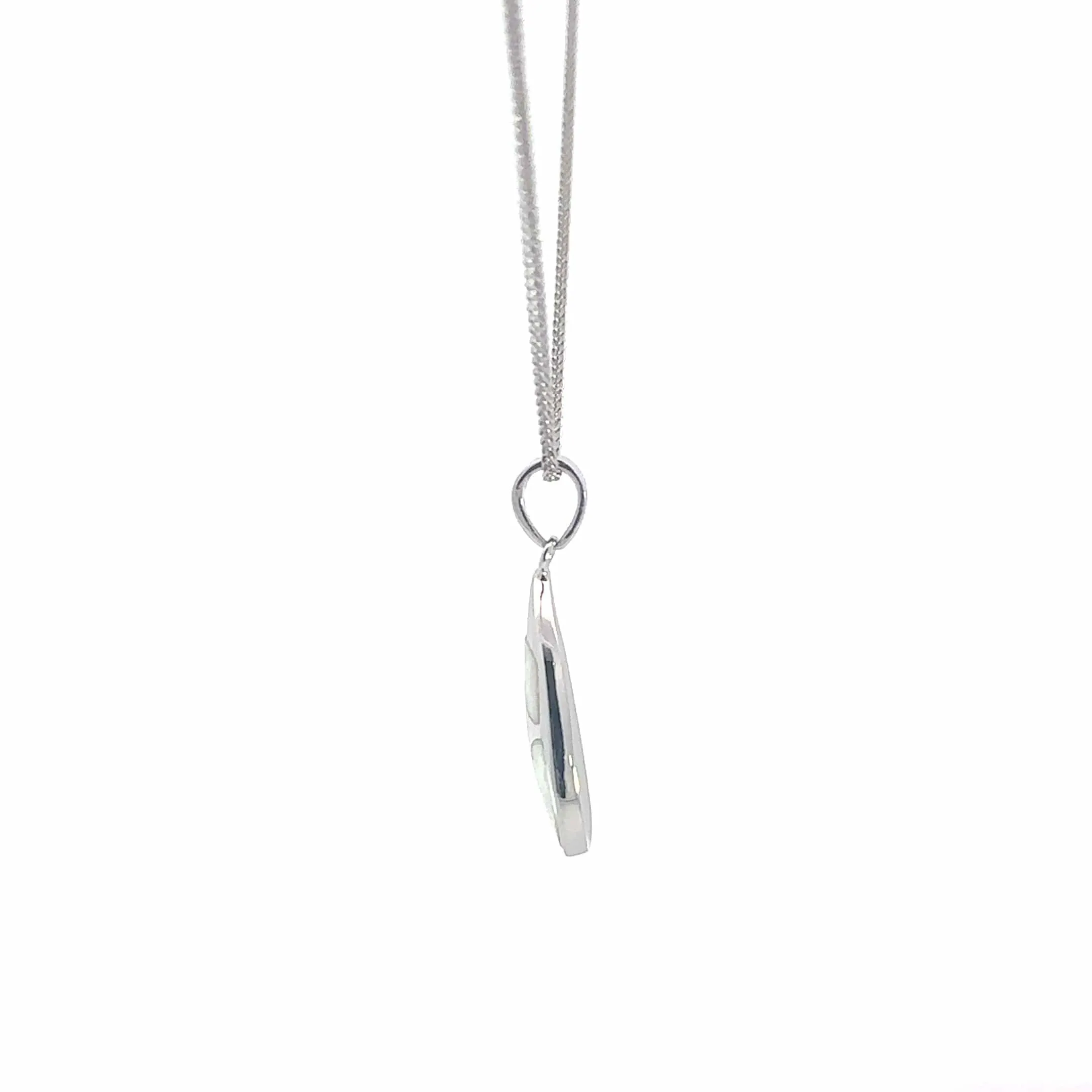 Baikalla Sterling Silver Lab-Made Opal Bezel Pendant Necklace