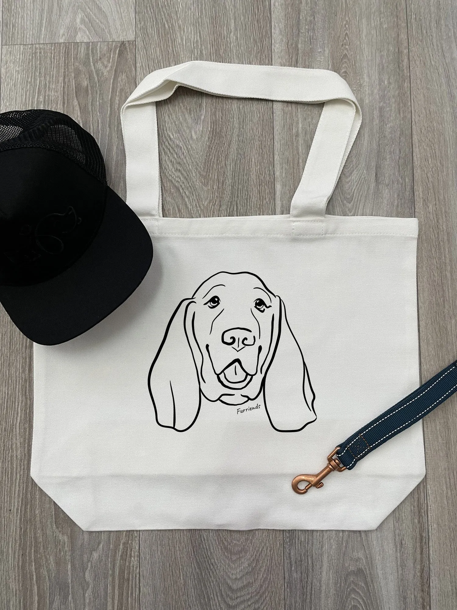 Basset Hound Cotton Canvas Shoulder Tote Bag