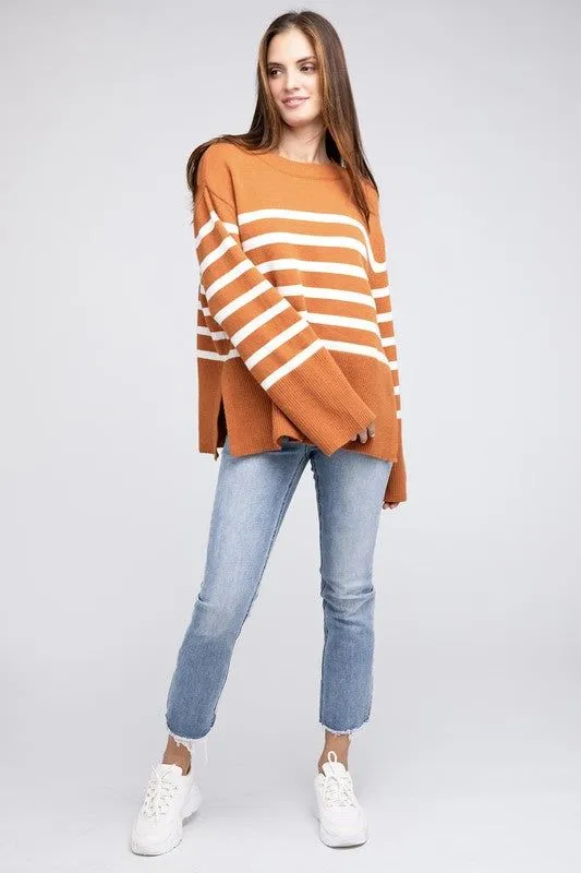 BiBi Ribbed Hem Stripe Sweater