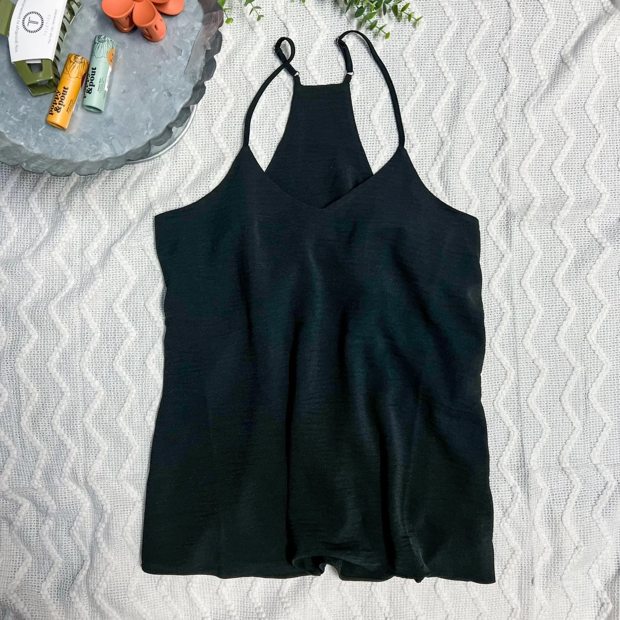 Black Racerback Silky Tank