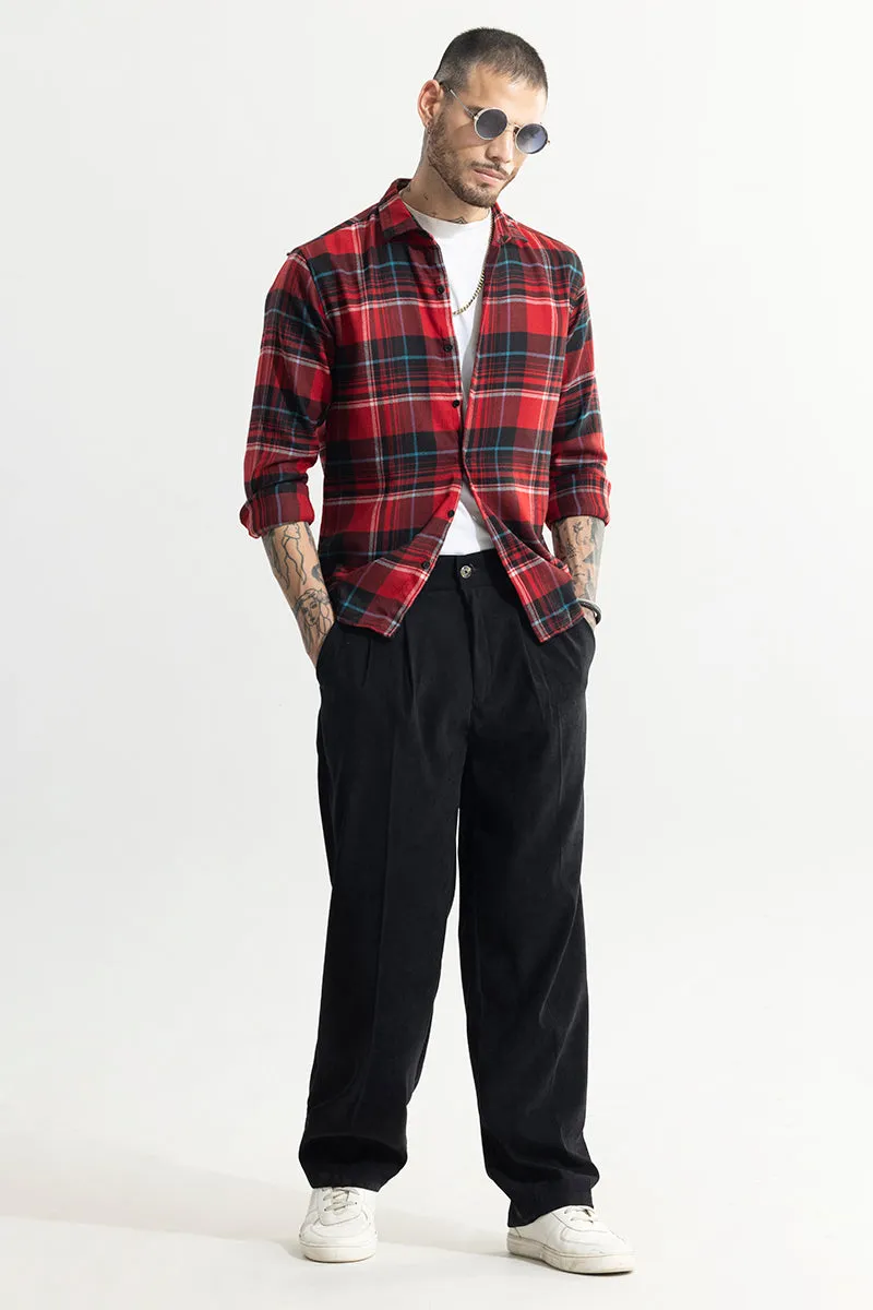 Bold Dupplin Flannel Checks Red Shirt