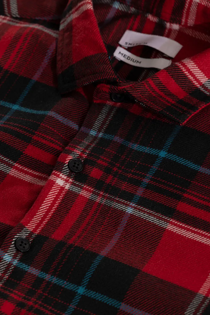 Bold Dupplin Flannel Checks Red Shirt