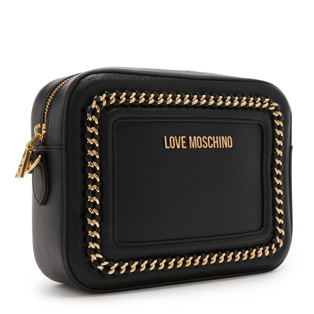 Borsa Donna a Tracolla LOVE MOSCHINO Nera con Catena Gioiello