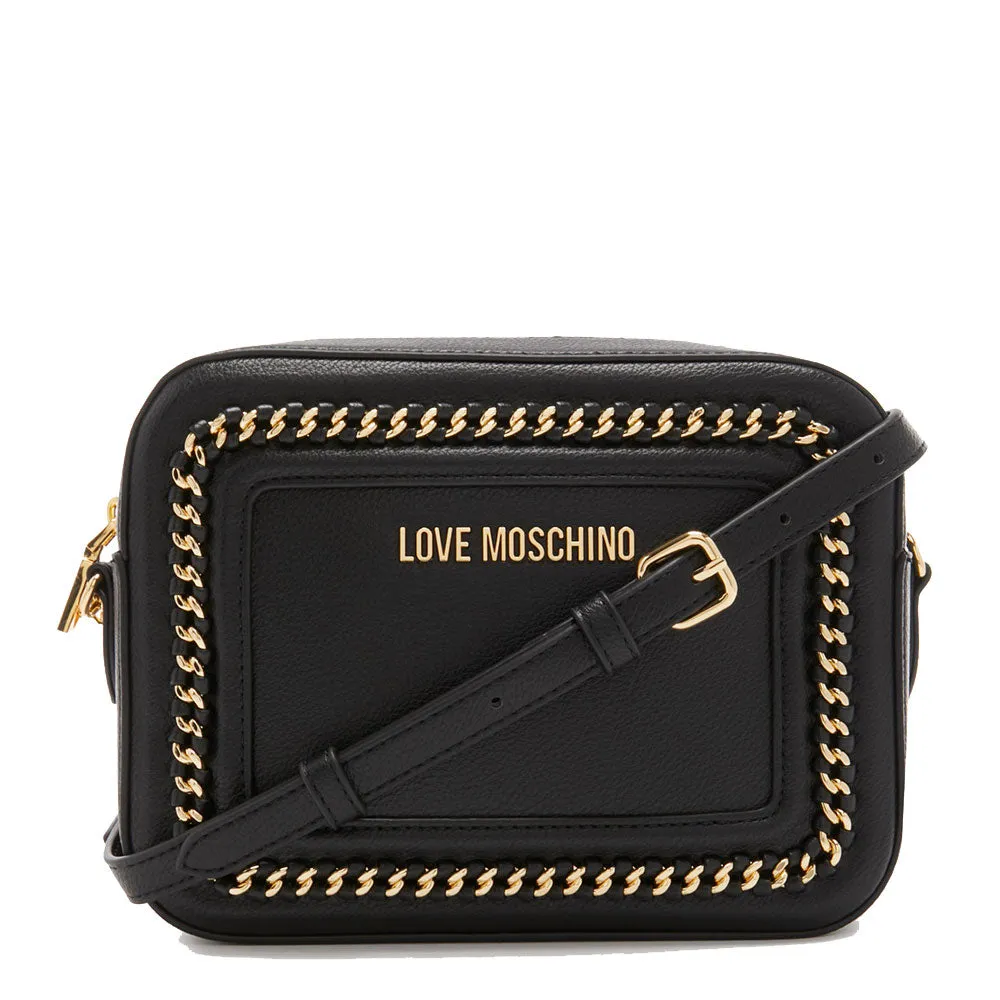 Borsa Donna a Tracolla LOVE MOSCHINO Nera con Catena Gioiello