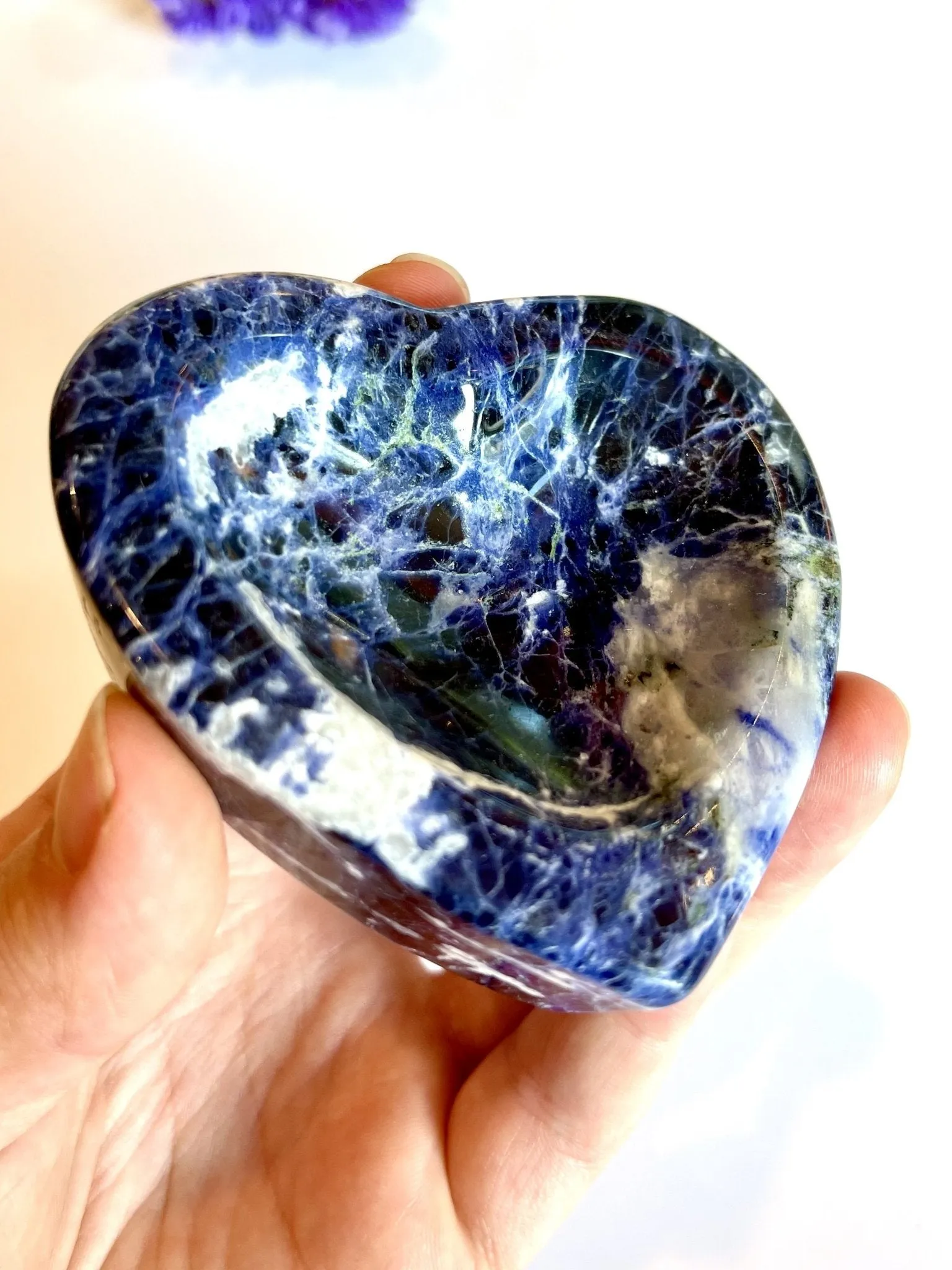 Bright Blue Heart Sodalite Dish