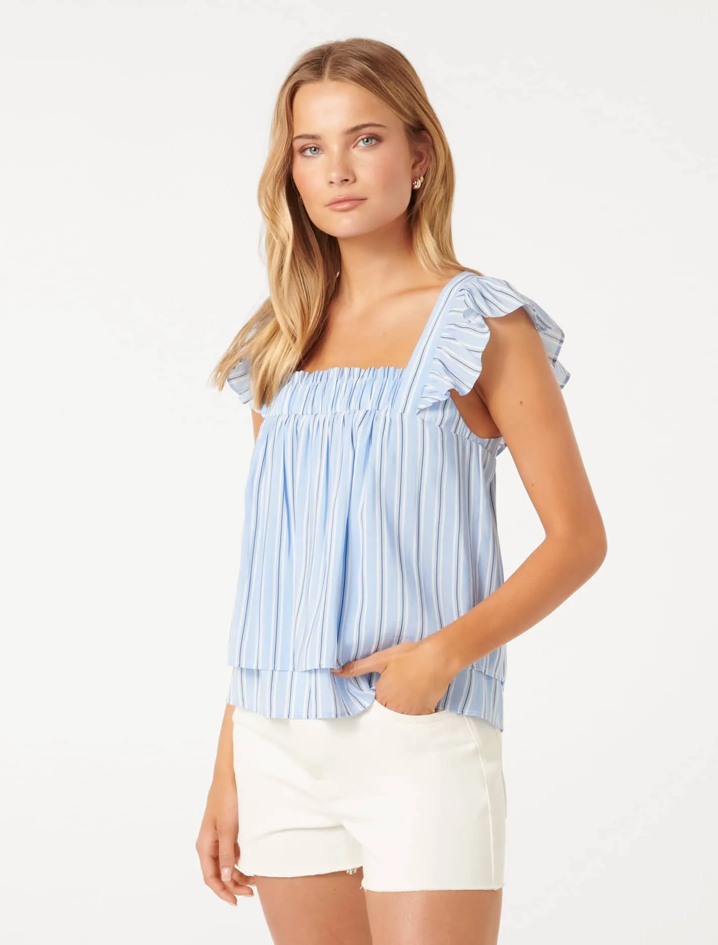 Briony Stripe Babydoll Top