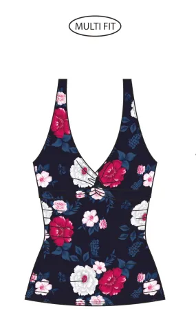 BS Swimwear Navy Romantic Roses Tankini