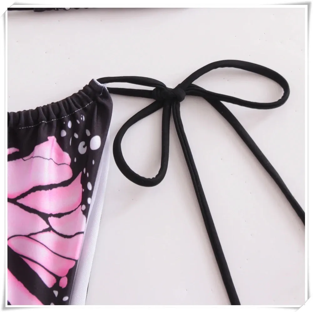 Butterfly Dream Triangle Thong Bikini