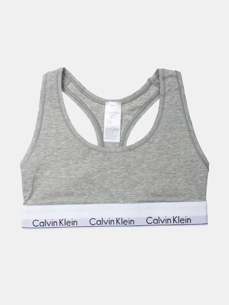 Calvin Klein Modern Cotton Bralette - Grey / White