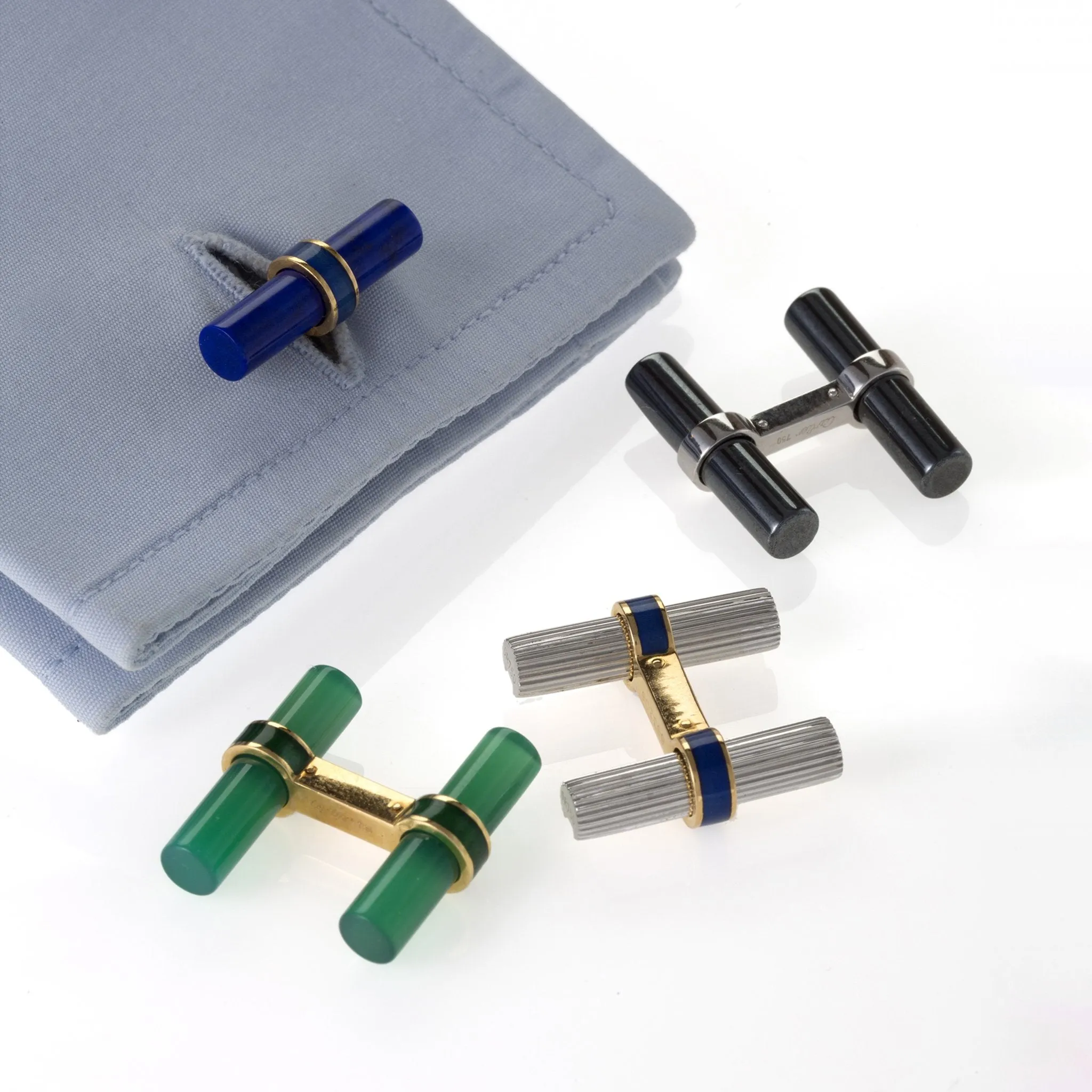 Cartier Set of Interchangeable Baton Cuff Links