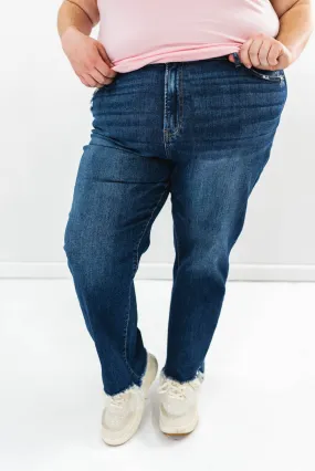 Colby Curvy Step Hem Straight Jeans