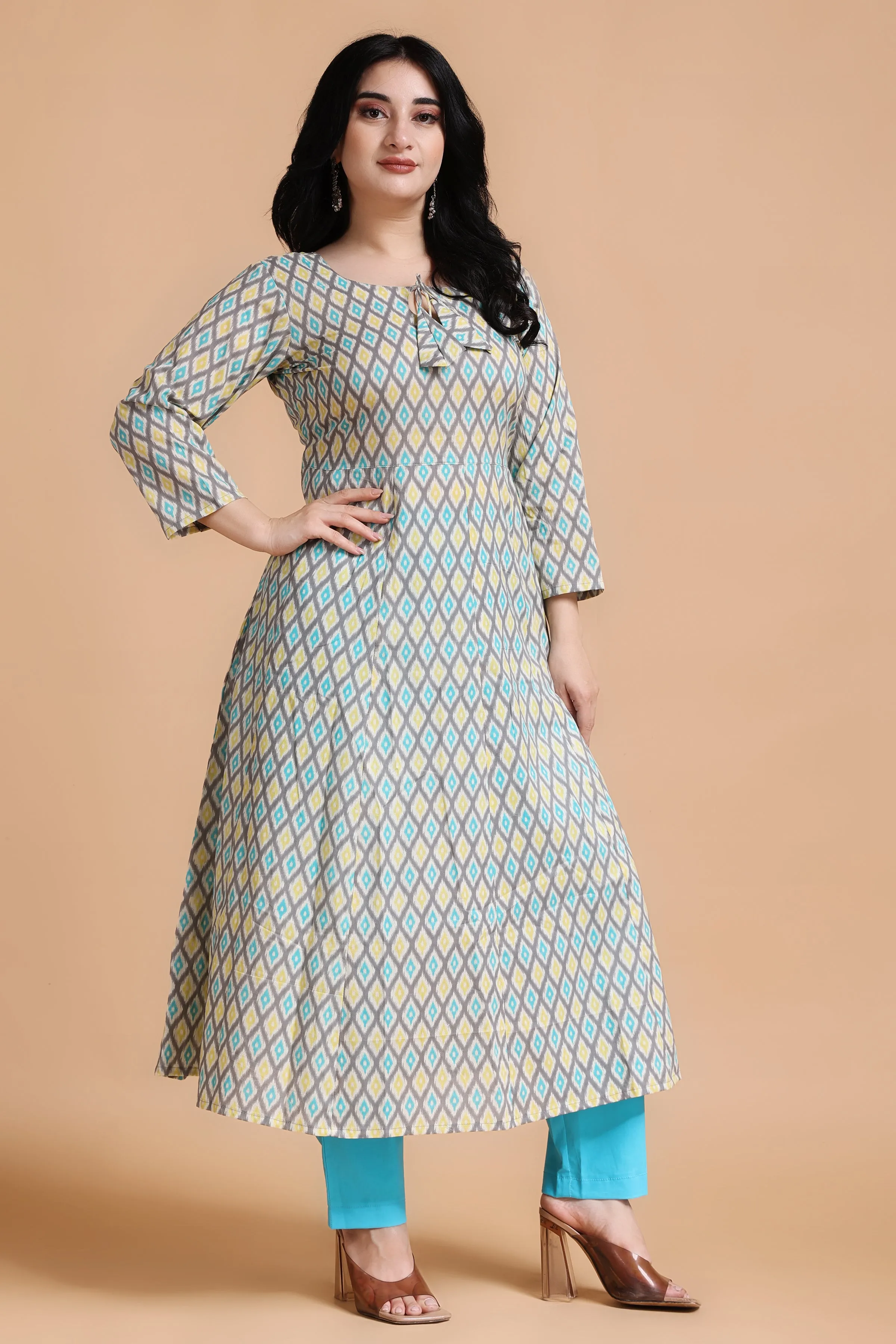 Color Crossroad Cotton Anarkali Kurta