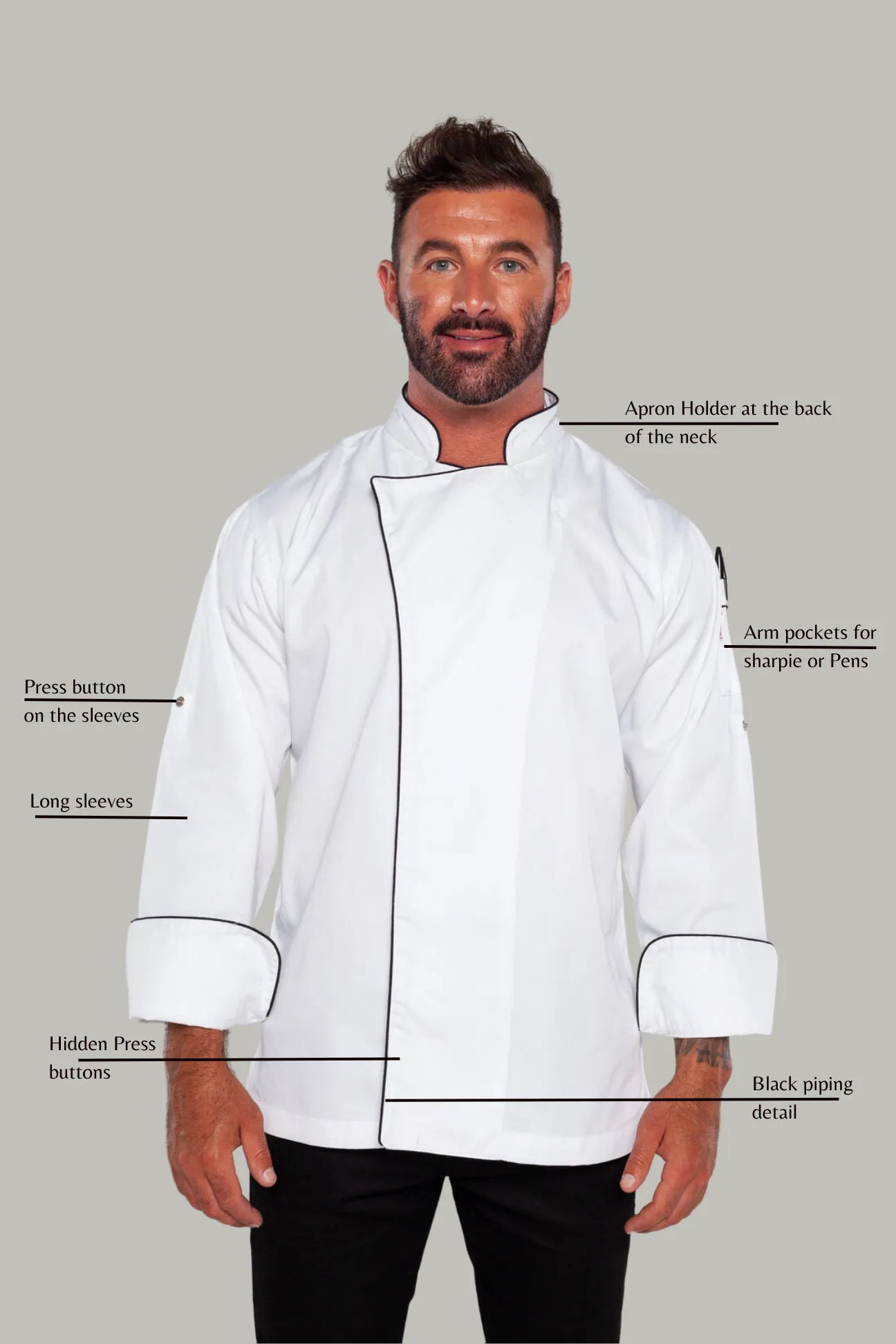 Cove Executive white chef jacket No Coolvent