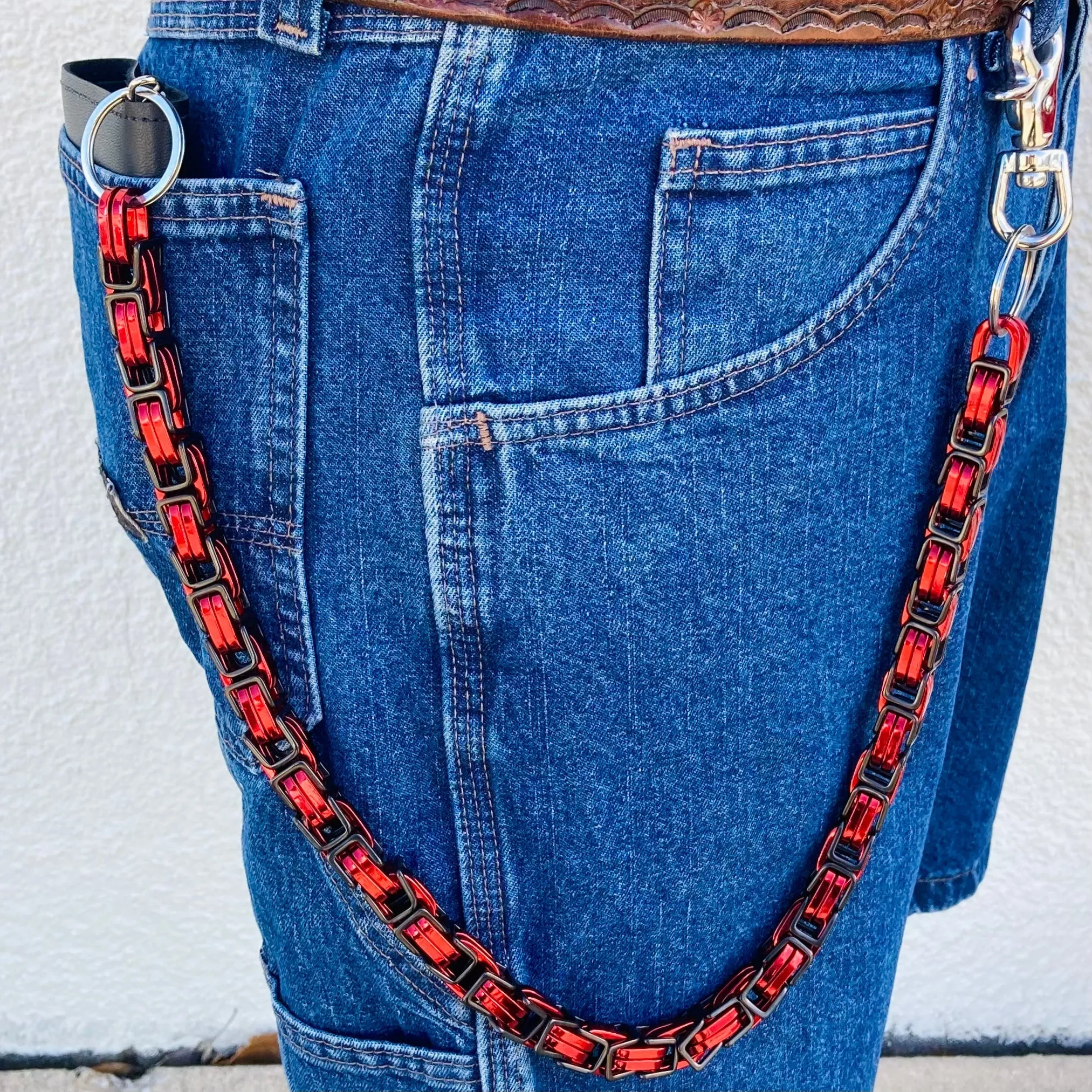 Daytona - Red & Black - Wallet Chain CVO - 1 inch wide