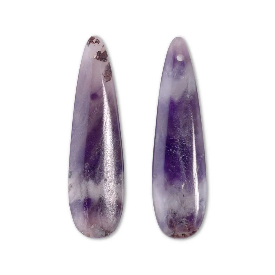 Dog Teeth Amethyst 12x45mm Drop Pair - Pendant