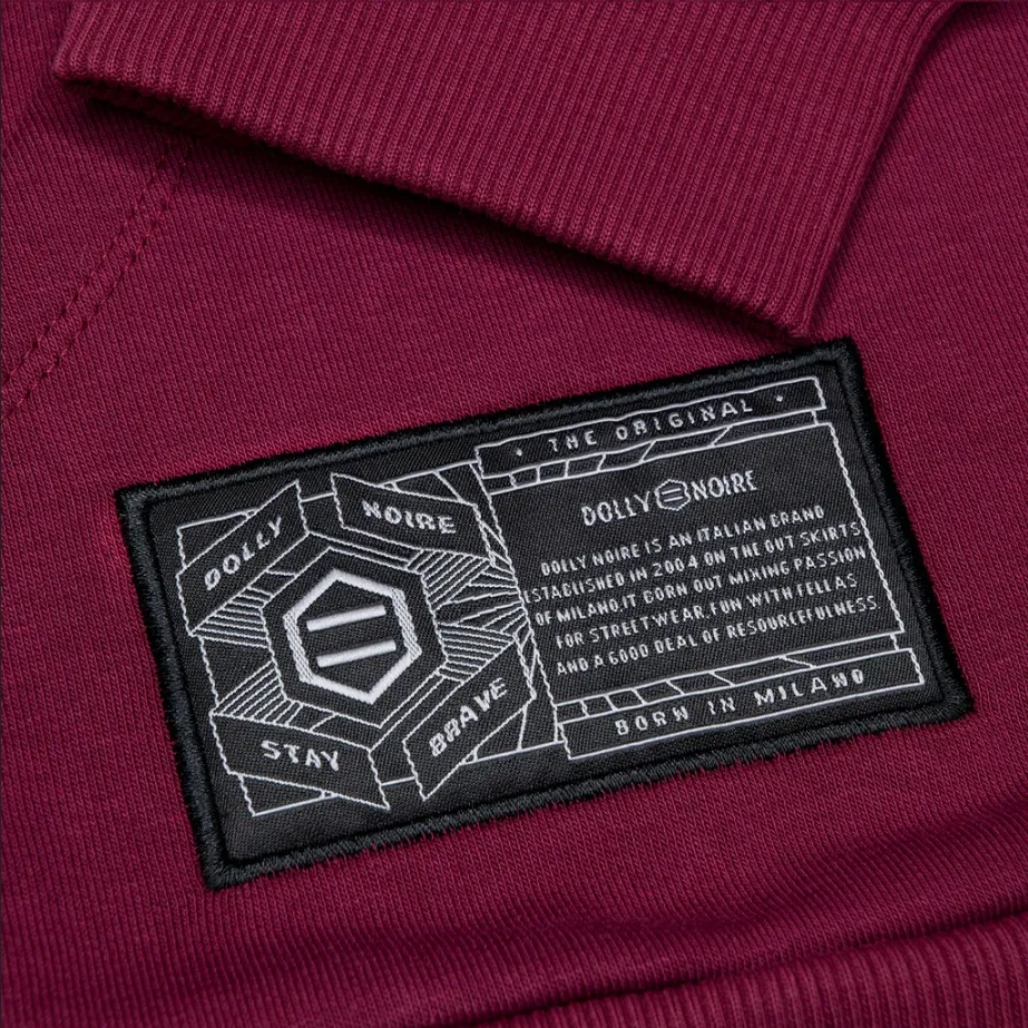 Dolly Noire Hooded Sweatshirt Logo Leaves Hoodie sw034 sa 03 Bordeaux