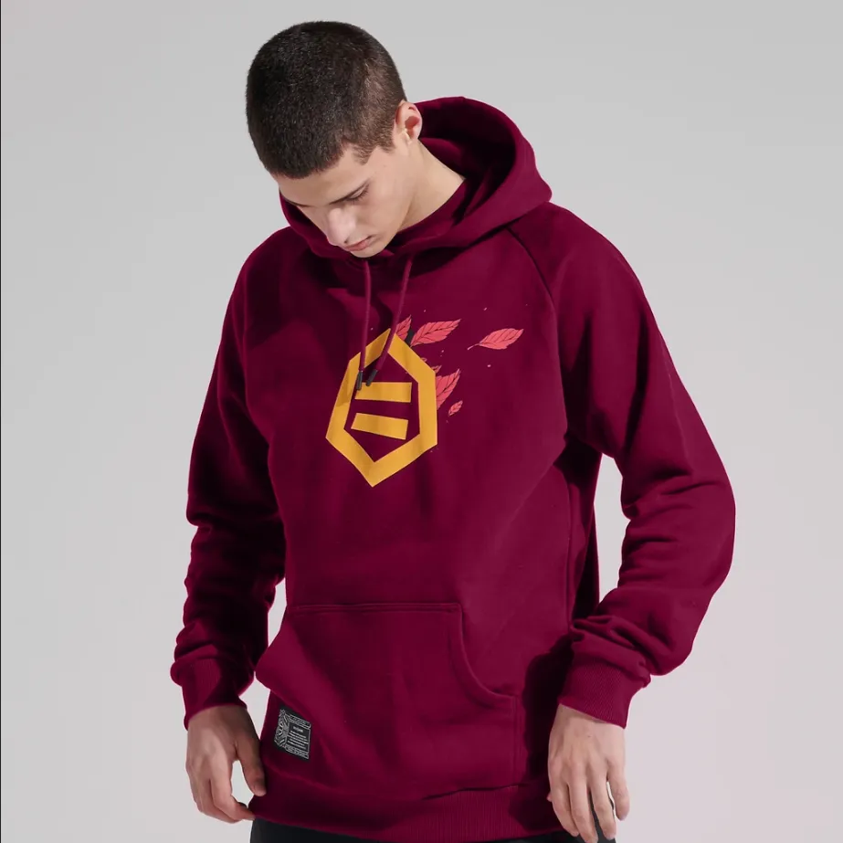 Dolly Noire Hooded Sweatshirt Logo Leaves Hoodie sw034 sa 03 Bordeaux