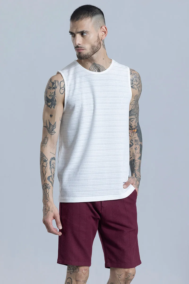 Electro White Sleeveless T-Shirt