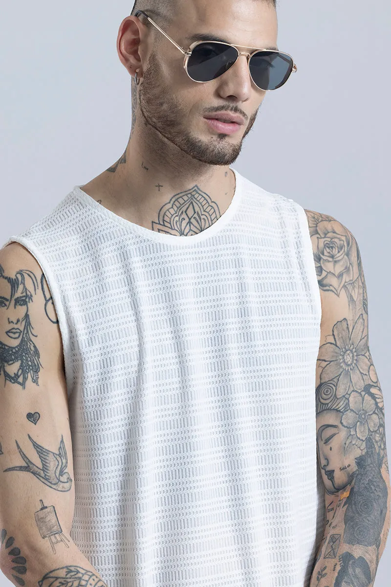 Electro White Sleeveless T-Shirt