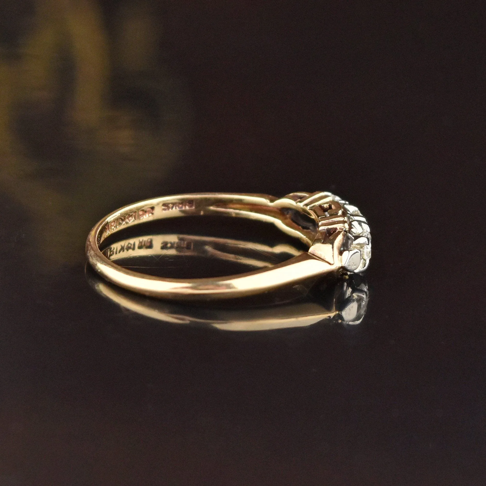 Estate Birks 14K, 18K Gold Diamond Wedding Band Ring