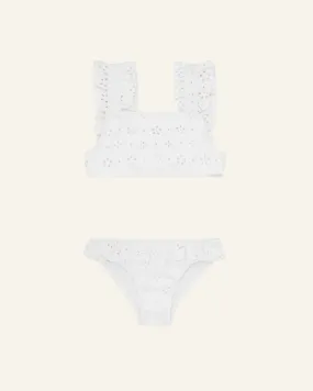 EYELET RUFFLE BIKINI