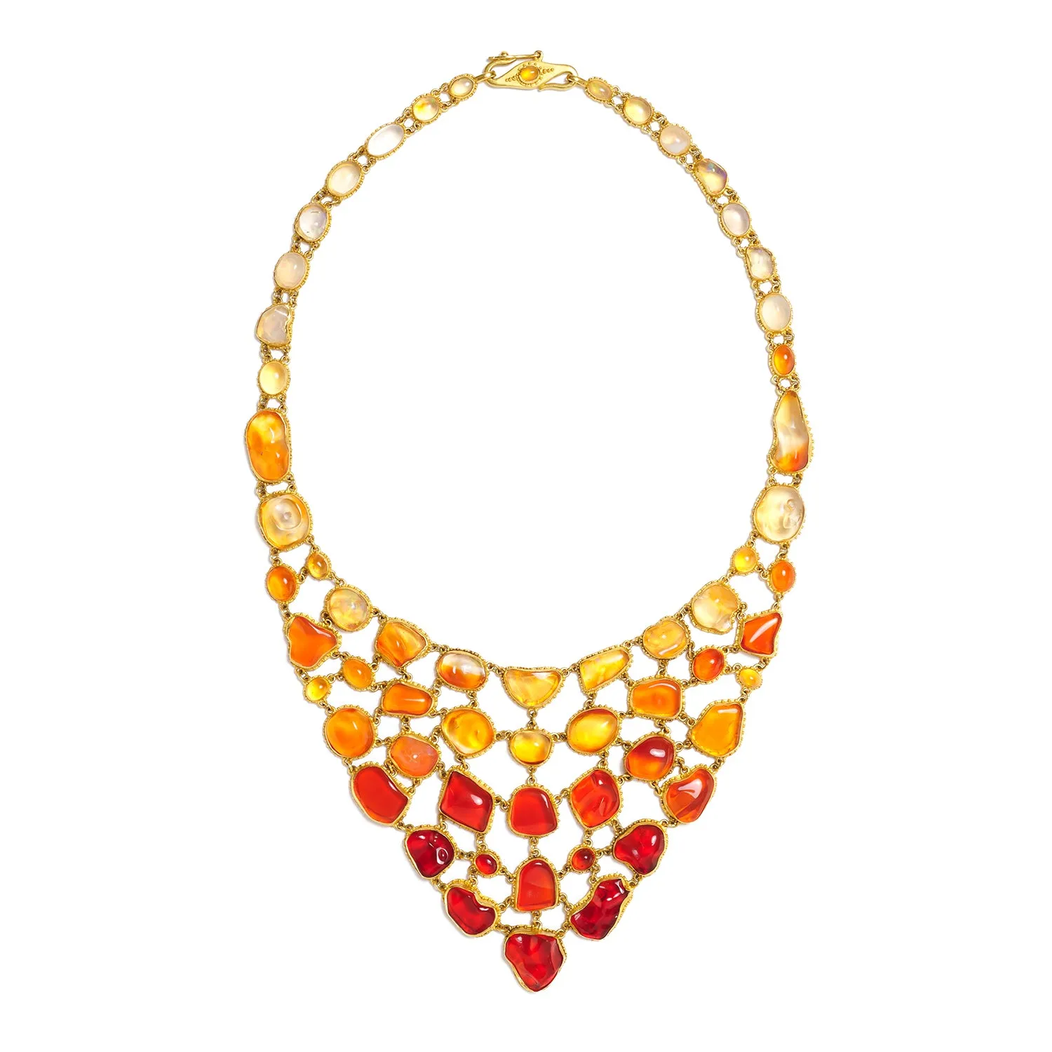 Flame Fishnet Bib Necklace