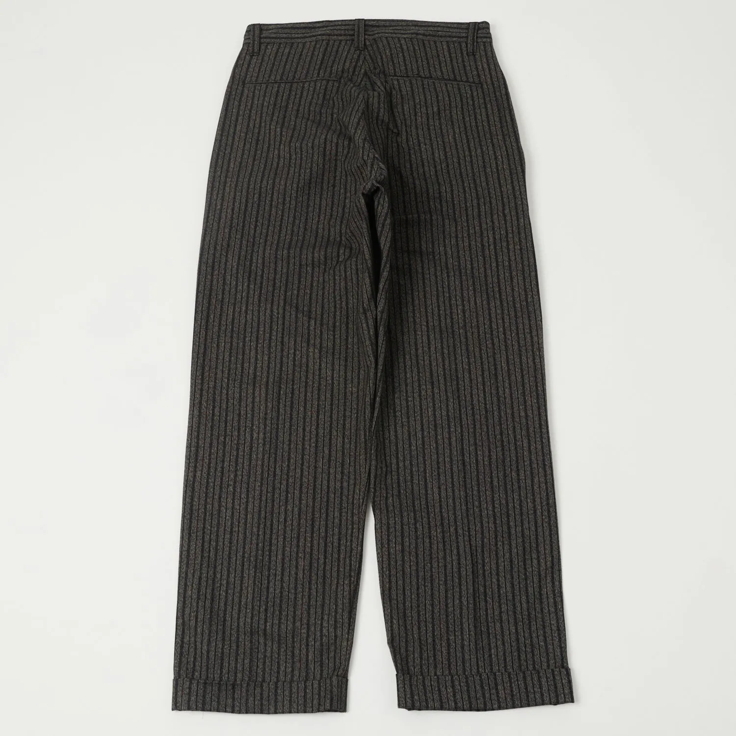 Full Count 1128 Schonherr Weaving Cloth Farmers Trouser - Charcoal Stripe