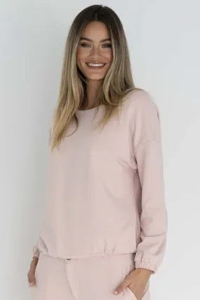 Gracie Drawstring Blush Super Soft Sweatshirt