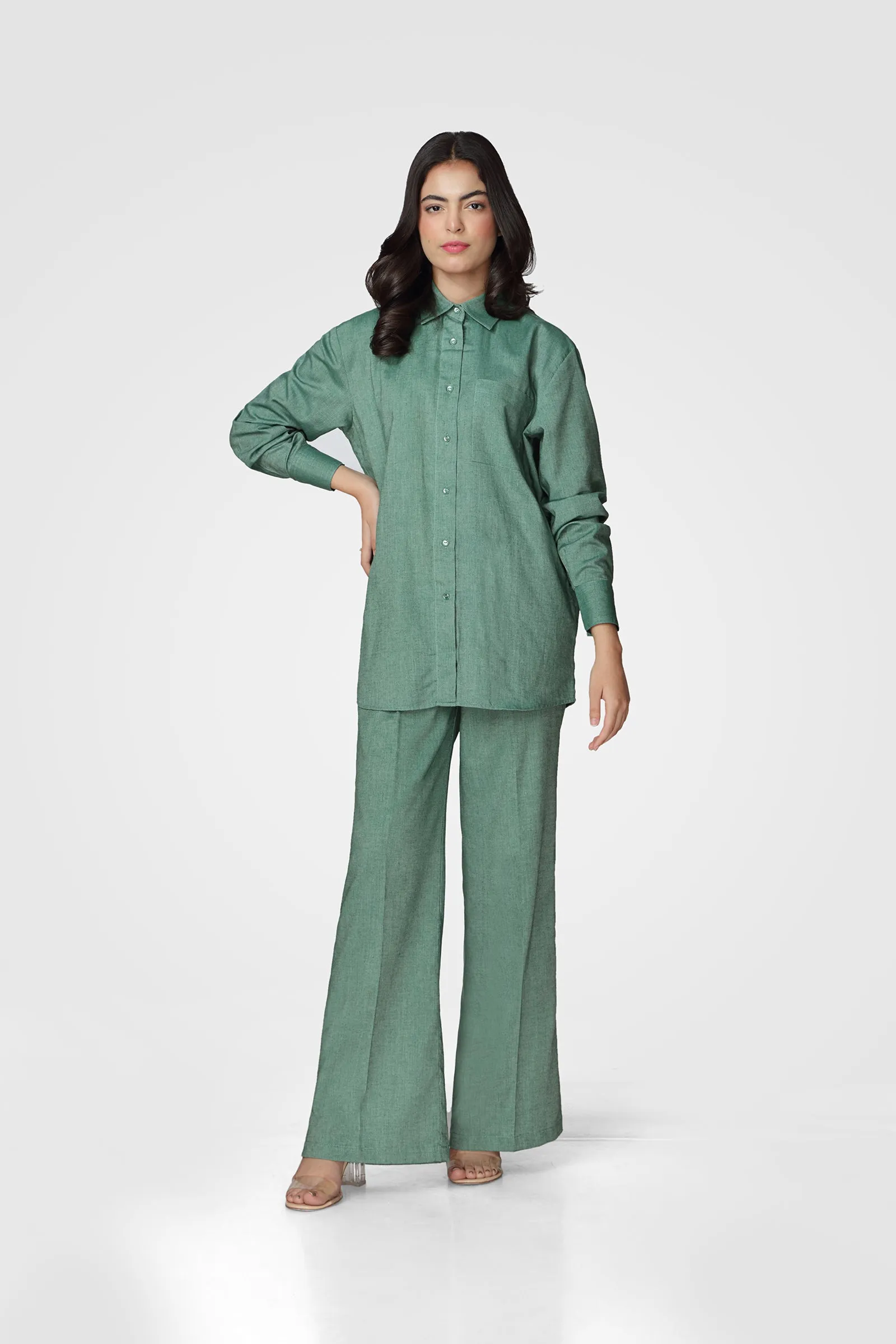 Green Linen Co-Ord Set