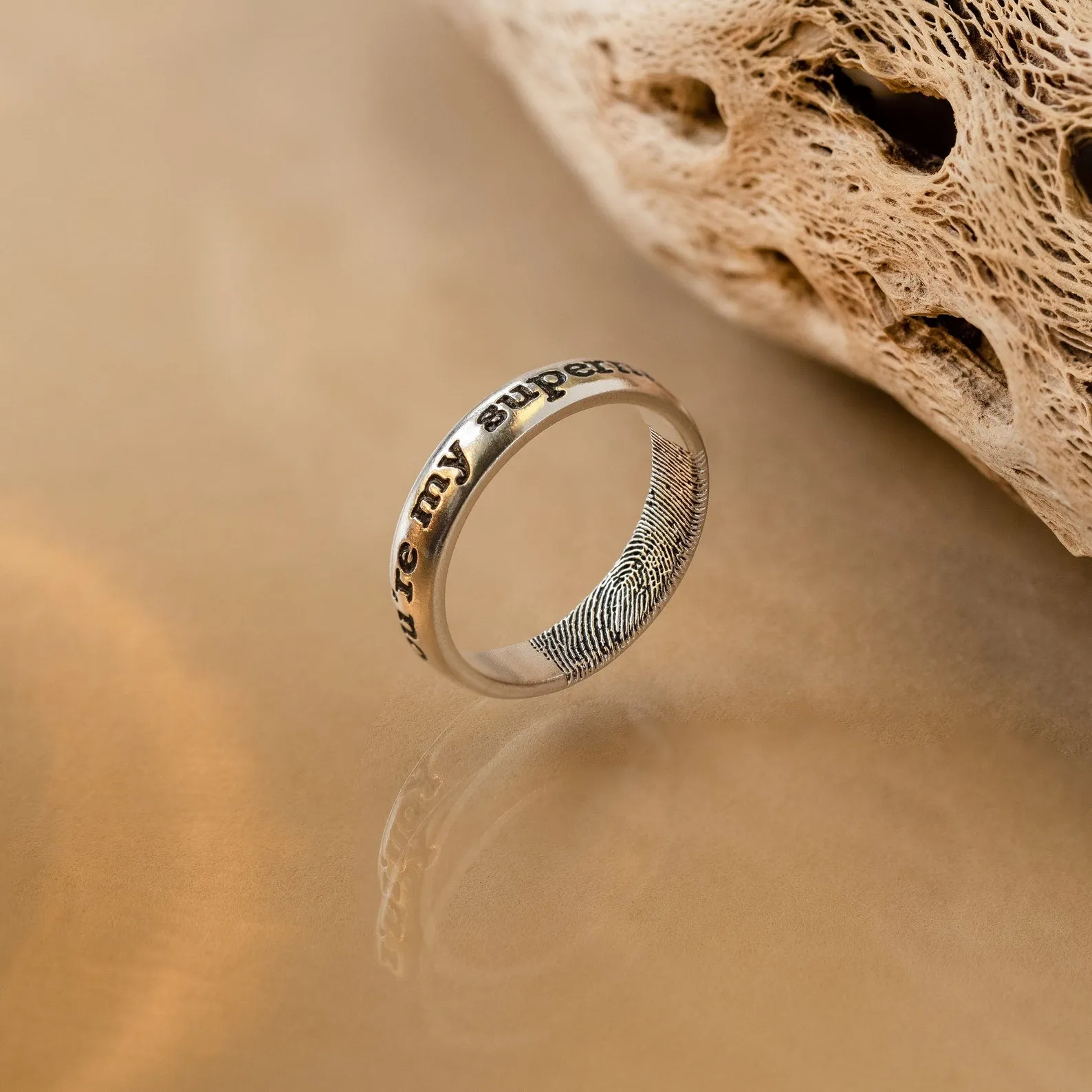 Half Round Fingerprint Ring